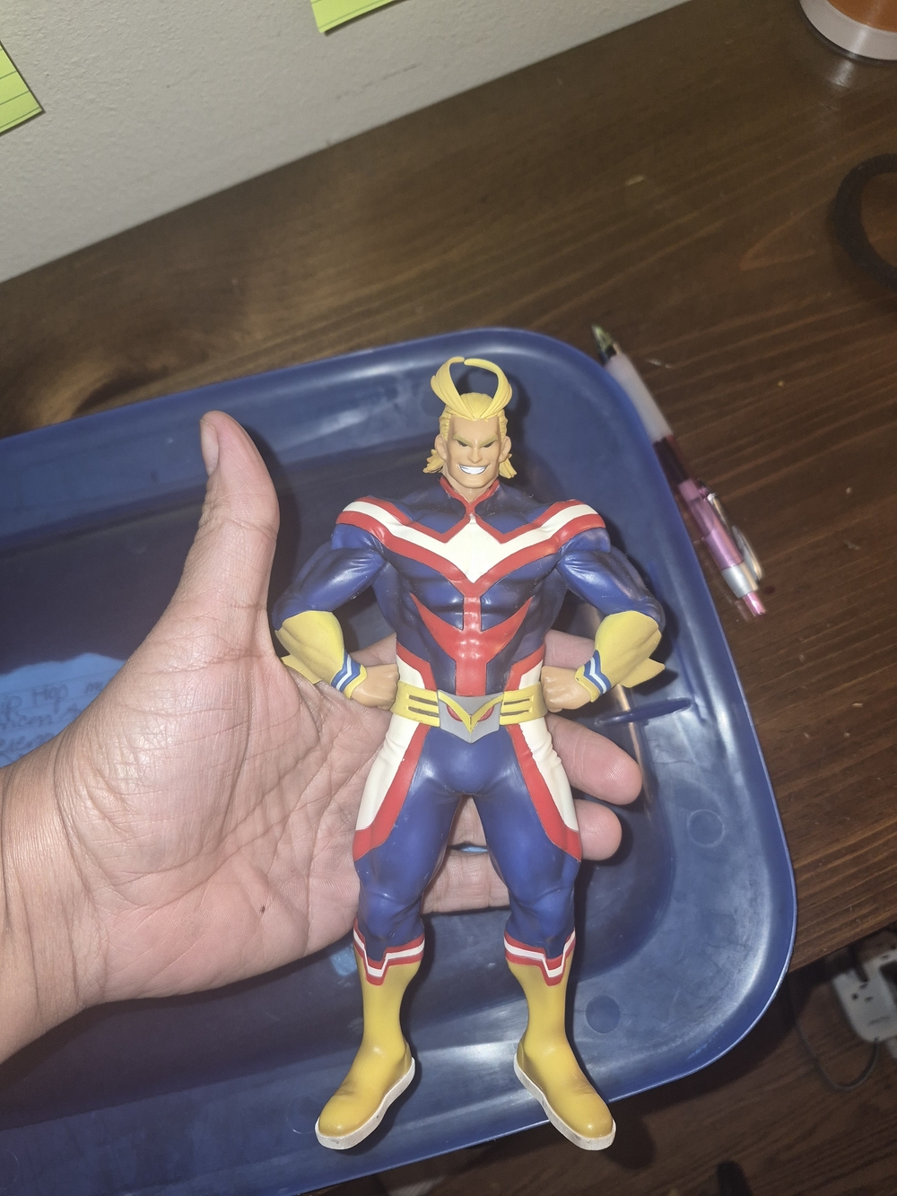 All Might-Inspired Blue, Red & Yellow Hero Figurine for Home Art